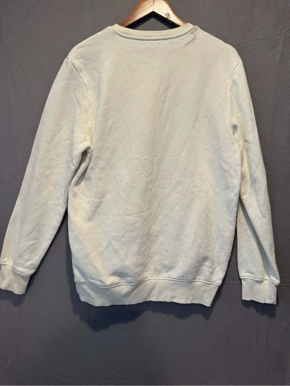True Religion Cream Crewneck Sweatshirt with Navy Logo